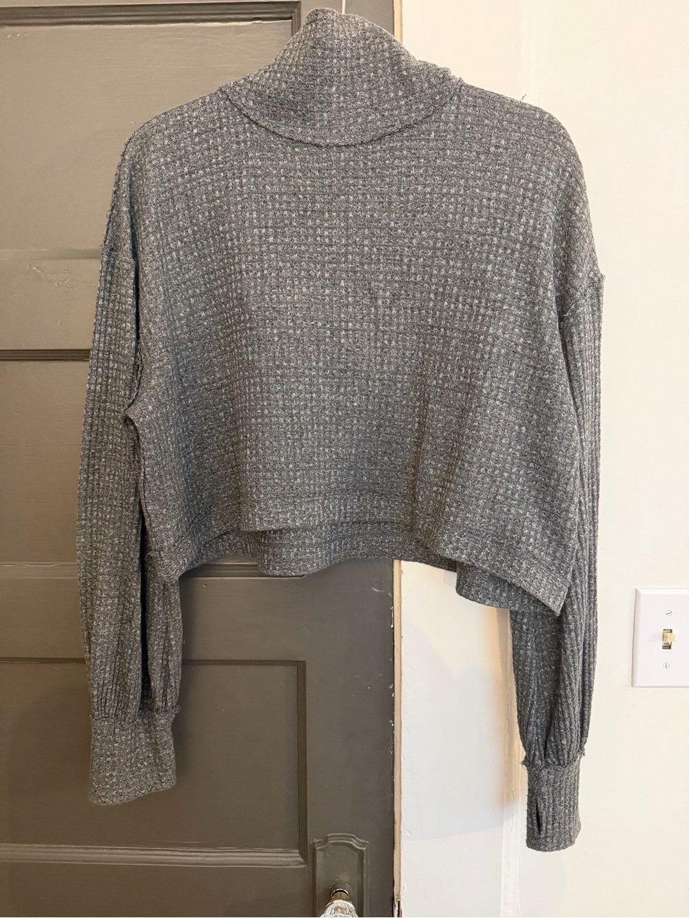 Free People Waffle knit cropped thermal